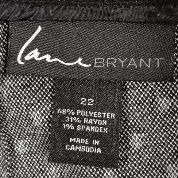 Lane Bryant Polka Dot Skirt Black and White Size 22 Slit on Back Zipper Closure - Picture 5 of 6